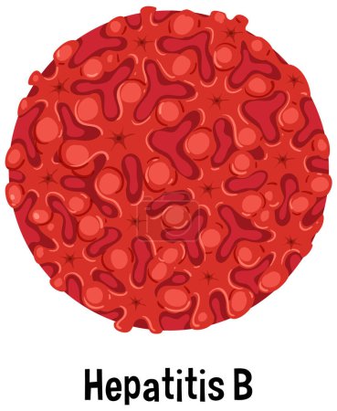 Ilustración de Virus de la hepatitis B con ilustración de texto - Imagen libre de derechos