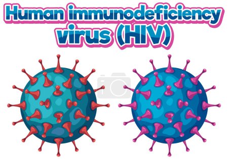 Téléchargez les illustrations : Virus de l'immunodéficience humaine (VIH) sur fond blanc illustration - en licence libre de droit
