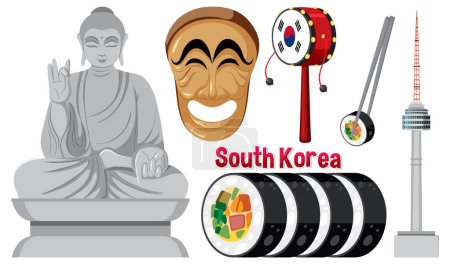 Illustration for Korean element nation tradition symbol illustration - Royalty Free Image