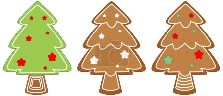 Ilustración de Árbol de Navidad galletas conjunto ilustración - Imagen libre de derechos