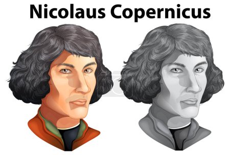 Illustration for Nicolaus Copernicus portrait vector illustration - Royalty Free Image