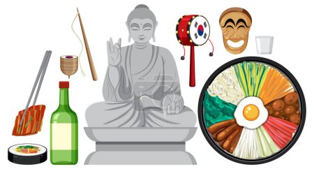 Illustration for Korean element nation tradition symbol illustration - Royalty Free Image