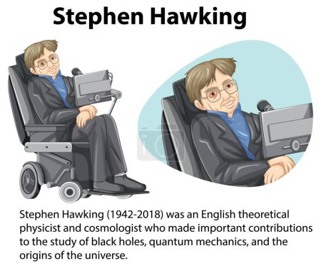 Illustration for Informative biography of Stephen Hawking illustration - Royalty Free Image