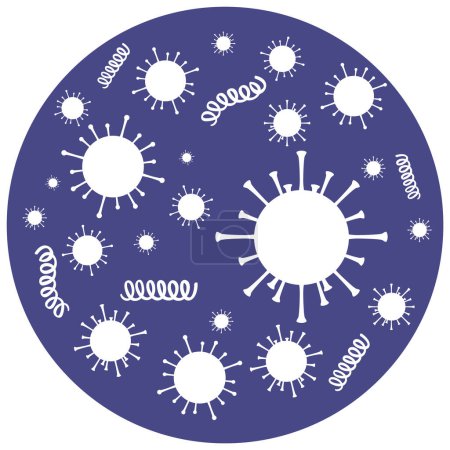Illustration for Bacterial microorganism in circle illustration - Royalty Free Image