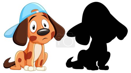 Illustration for Silhouette of sitting dog illustration - Royalty Free Image
