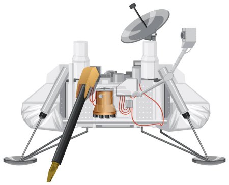 Ilustración de Viking 1 nave espacial Vector ilustración - Imagen libre de derechos