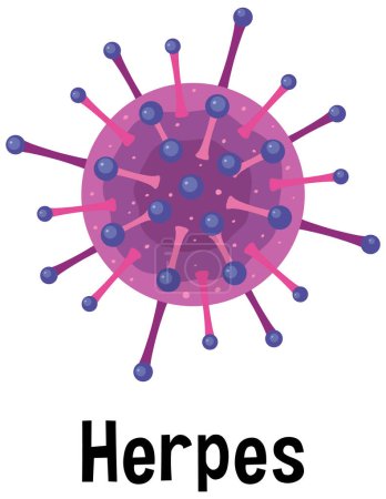 Illustration for Herpes virus with text illustration - Royalty Free Image