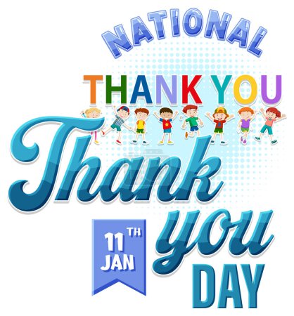 Illustration for Happy National Thank You Day Banner illustration - Royalty Free Image