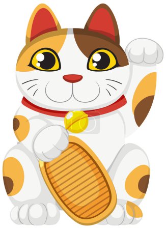 Téléchargez les illustrations : Maneki neko Japonais chat bonne chance poupée illustration - en licence libre de droit