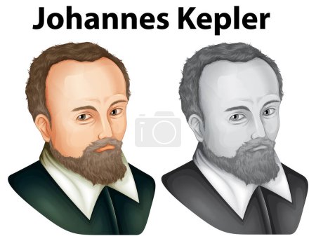 Téléchargez les illustrations : Illustration vectorielle de portrait Johannes Kepler - en licence libre de droit