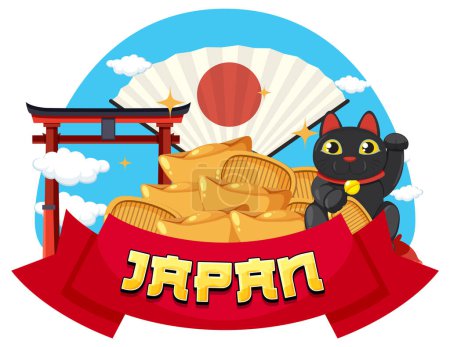 Téléchargez les illustrations : Japanese element nation tradition symbol illustration - en licence libre de droit