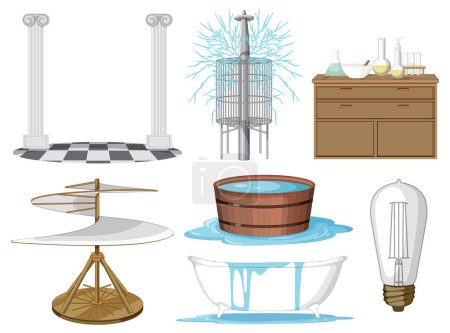 Illustration for Set of mix scientist invention illustration - Royalty Free Image