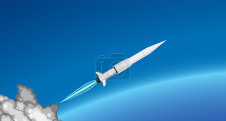 Téléchargez les illustrations : Missile hypersonique dans le ciel bleu illustration - en licence libre de droit