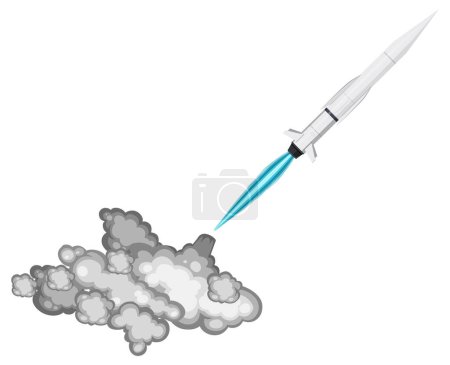 Ilustración de Lanzamiento de misiles hipersónicos con ilustración de rastro de humo - Imagen libre de derechos