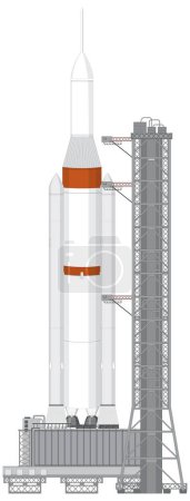 Illustration for Rocket Launch Scaffolding Vector illustration - Royalty Free Image