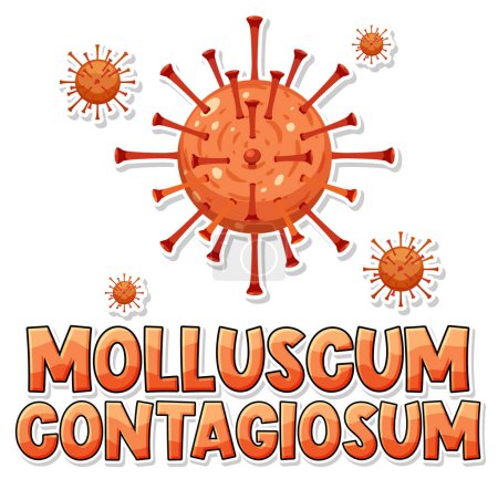 Téléchargez les illustrations : Molluscum contagiosum virus sur fond blanc illustration - en licence libre de droit