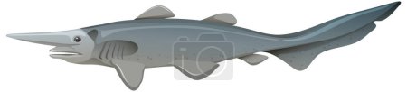 Illustration for Deep sea creatures goblin shark illustration - Royalty Free Image
