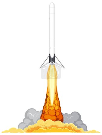 Ilustración de Ilustración de lanzamiento de cohetes de misiles militares - Imagen libre de derechos