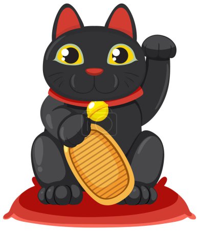 Téléchargez les illustrations : Maneki neko Japonais chat bonne chance poupée illustration - en licence libre de droit