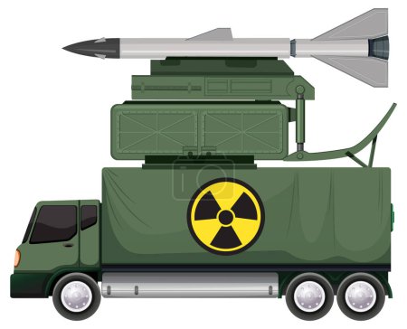 Illustration for Military missile launcher vector illustration - Royalty Free Image