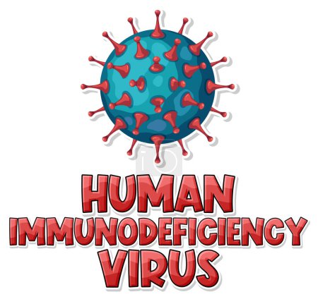 Téléchargez les illustrations : Virus de l'immunodéficience humaine (VIH) sur fond blanc illustration - en licence libre de droit