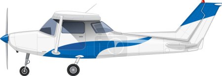 Téléchargez les illustrations : Illustration vectorielle d'avion léger monomoteur - en licence libre de droit
