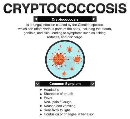 Illustration for Informative poster of Cryptococcosis illustration - Royalty Free Image
