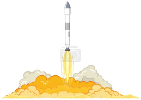 Ilustración de Rocket Launching into Space Concept illustration - Imagen libre de derechos