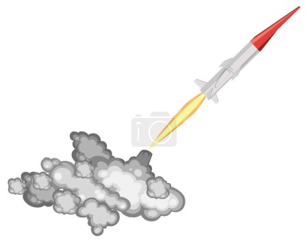 Illustration for Hypersonic missile launch with smoke trail illustration - Royalty Free Image