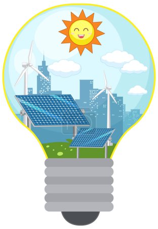 Téléchargez les illustrations : Green energy from natural resources vector concept illustration - en licence libre de droit