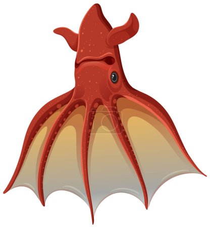 Ilustración de Criaturas de mar profundo vampiro calamar ilustración - Imagen libre de derechos