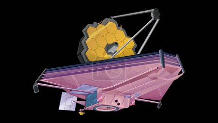 Ilustración de Imagen del Telescopio Espacial James Webb (JWST) - Imagen libre de derechos
