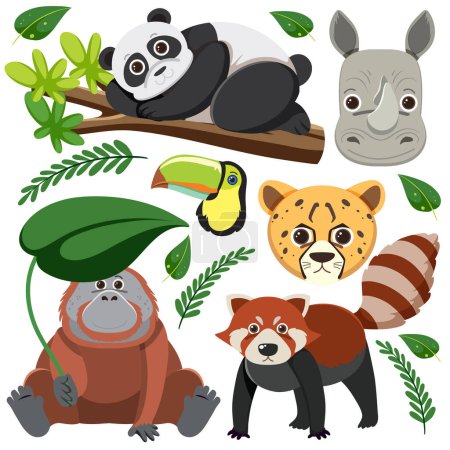Illustration for Panda cartoon face images illustration - Royalty Free Image