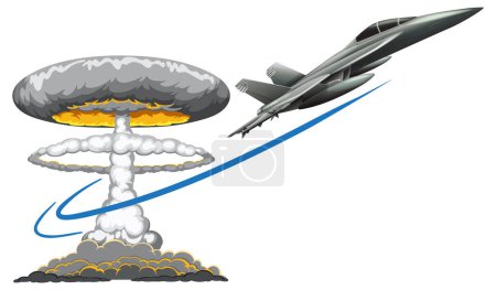 Ilustración de Avión a reacción Volando en el cielo ilustración - Imagen libre de derechos