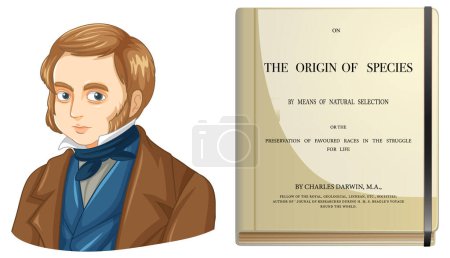 Téléchargez les illustrations : Charles Darwin et l'origine des espèces illustration de livre - en licence libre de droit