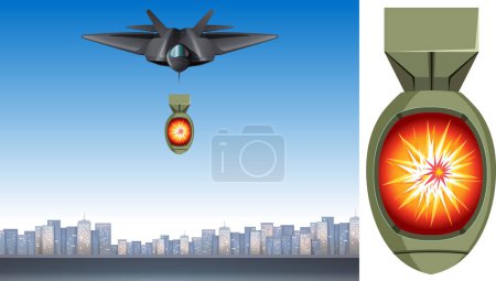 Illustration for Jet Plane Flying in the Sky illustration - Royalty Free Image