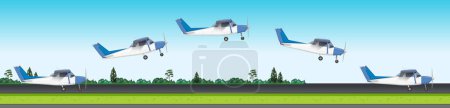 Illustration for Light Aircraft Movement Vector illustration - Royalty Free Image