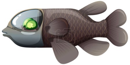 Illustration for A Pacific Barreleye FIsh isolated illustration - Royalty Free Image