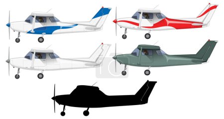 Ilustración de Vista lateral de la ilustración de aviones ligeros - Imagen libre de derechos