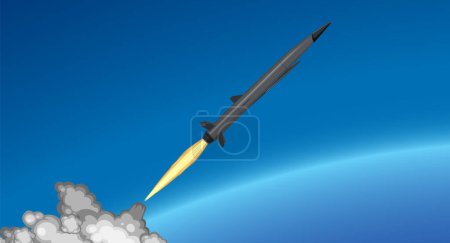 Illustration for Hypersonic missile in the blue sky  illustration - Royalty Free Image