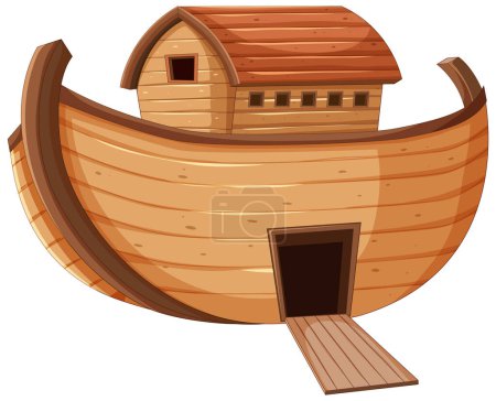 Téléchargez les illustrations : Arche de Noé sans animaux Illustration vectorielle - en licence libre de droit