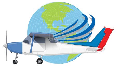 Ilustración de Aviones ligeros con Icono Mundial ilustración - Imagen libre de derechos