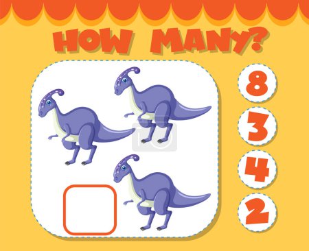 Illustration for Counting Game for Kindergarten Kids illustration - Royalty Free Image