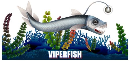 Illustration for Viperfish Deep Sea Creature illustration - Royalty Free Image