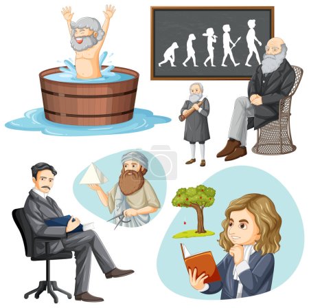 Illustration for Set of Famous Person in Science illustration - Royalty Free Image