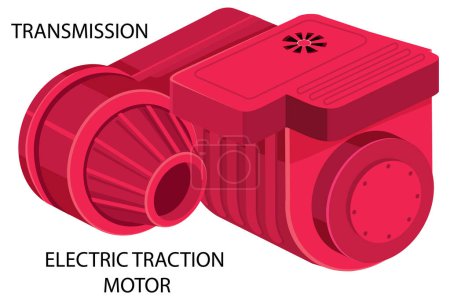 Téléchargez les illustrations : Illustration vectorielle du moteur de traction électrique - en licence libre de droit