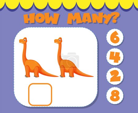 Illustration for Counting Game for Kindergarten Kids illustration - Royalty Free Image