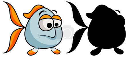 Téléchargez les illustrations : Silhouette de poisson nageur illustration - en licence libre de droit