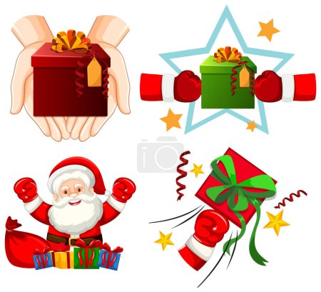 Illustration for Festive Christmas Vector Icons Collection illustration - Royalty Free Image