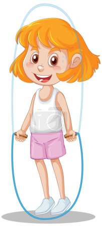 Illustration for A girl jumping rope vector illustration - Royalty Free Image